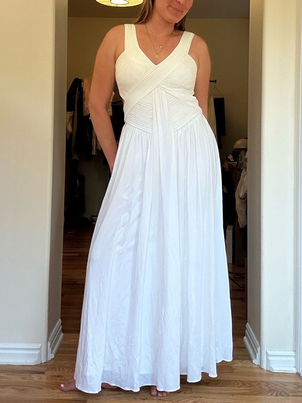 White backless dress